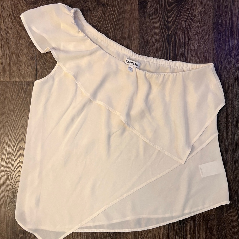 Express White One-Shoulder Women's Top
